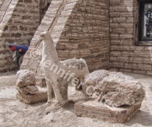 Salt Llama and building made of salt bricks
