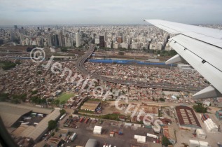 A view of Buenos Aires from the air. Our trip included six flights in and out of the city.