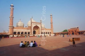 Jama Masjid mosque courtyard in Old Delhi, a forerunner of the Taj Mahal, also built by Shah Jahan