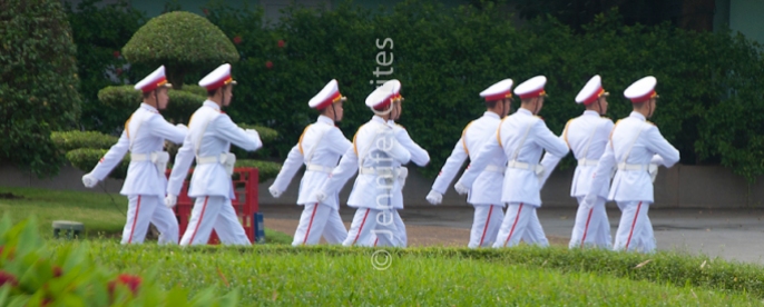 guards marching at Ho Chi Minh Mausoleum