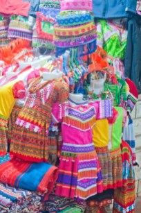 colorful clothing in Sapa market