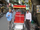 Our cyclo and drivers in Hanoi's Old Quarter